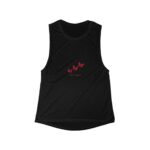 La parte delantera de la camiseta sin mangas fluida con cuello redondo para mujer tiene 3 mariposas con "UNBOTHERED" debajo de ellas